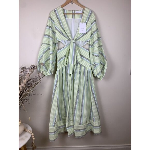 NWT! SIGNIFICANT OTHER Nola Maxi Dress in Avocado Stripe Size 6 - Picture 7 of 16